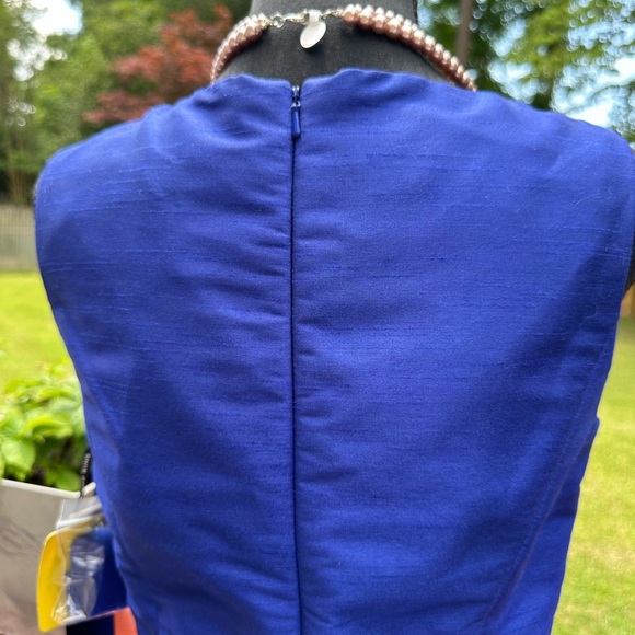 NWT! $325 Alfred Sung high/low silhouette V- Neck Swingy full skirt Size 8 - Picture 4 of 11